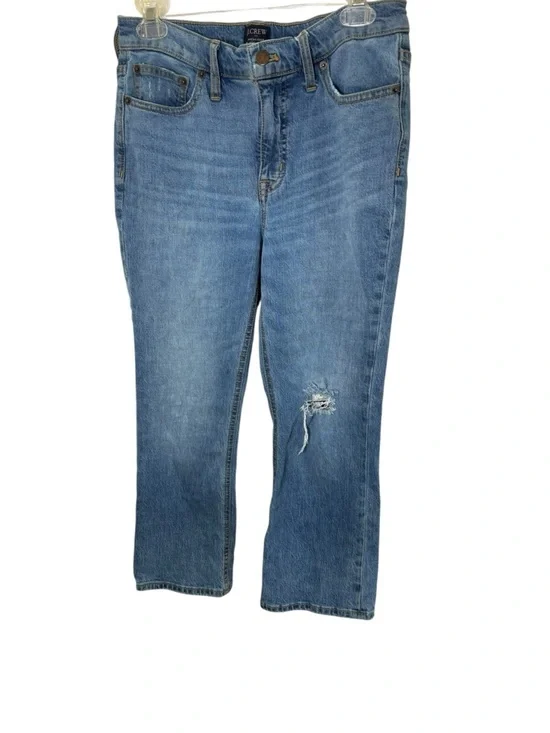 J. Crew Classic High-Rise Flare Crop Leg Jeans in Medium Blue Women’s 27P - Picture 2 of 6